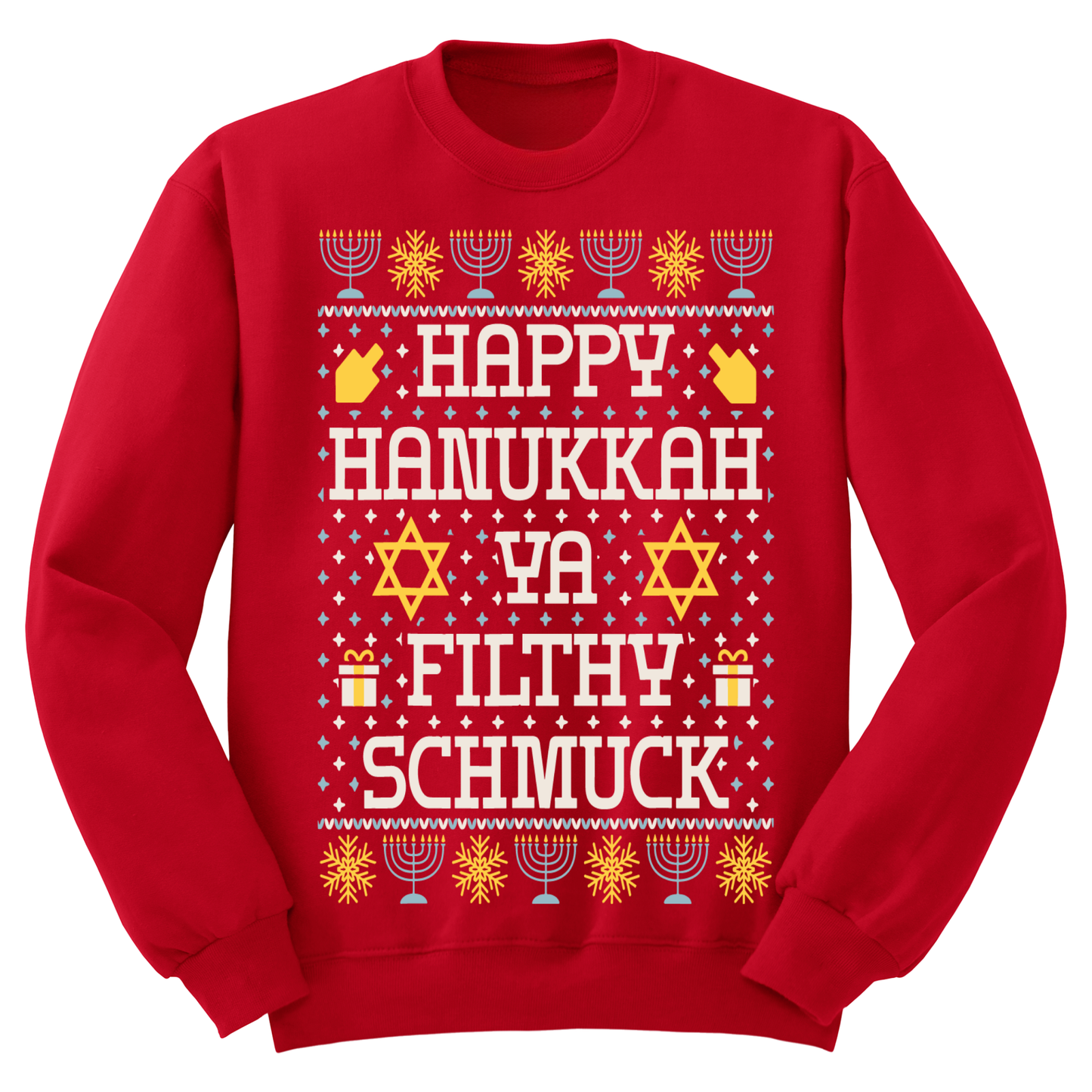 Ugly Hannukah Sweater Happy Hanukkah Filthy Schmuck