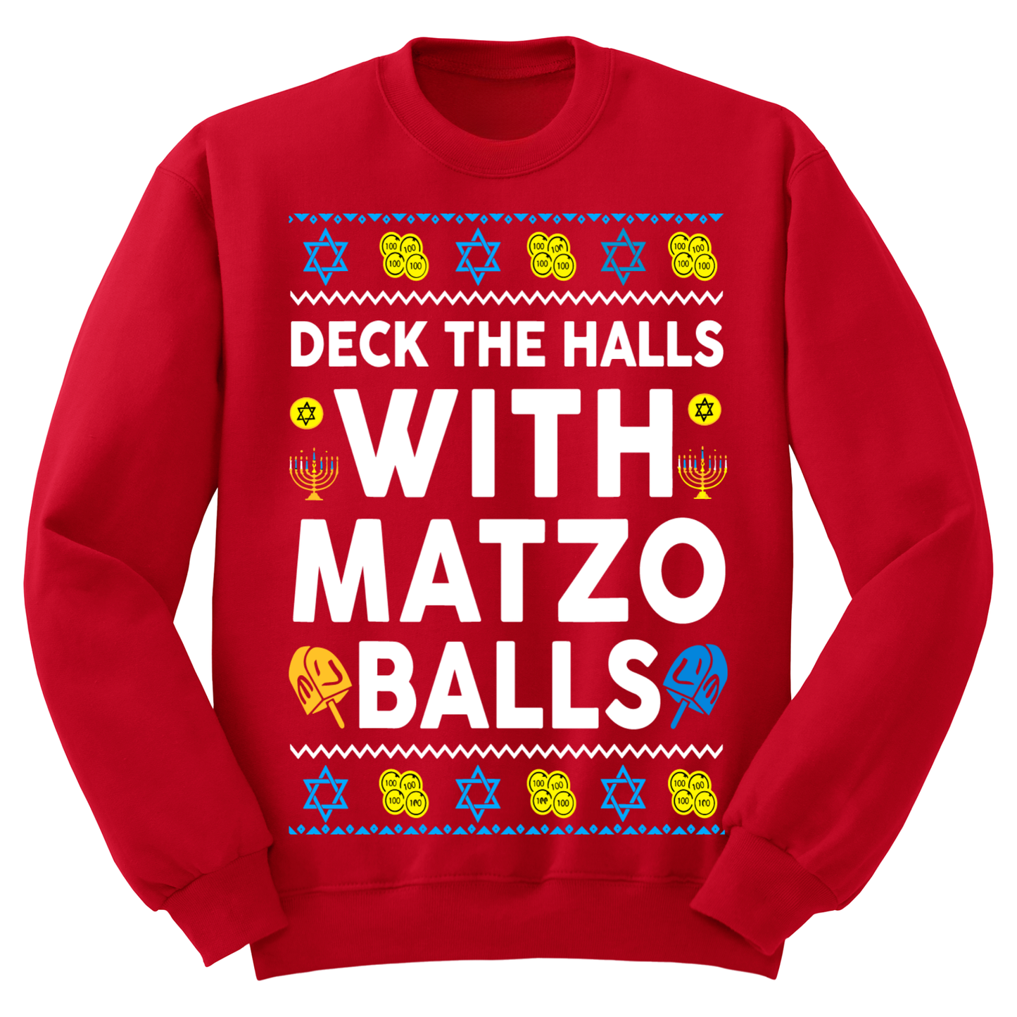 Ugly Hannukah Sweater Deck The Halls With Matzo Balls