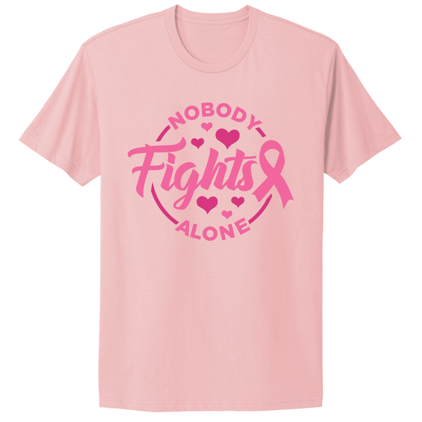Nobody Fights Alone Breast Cancer T-shirt