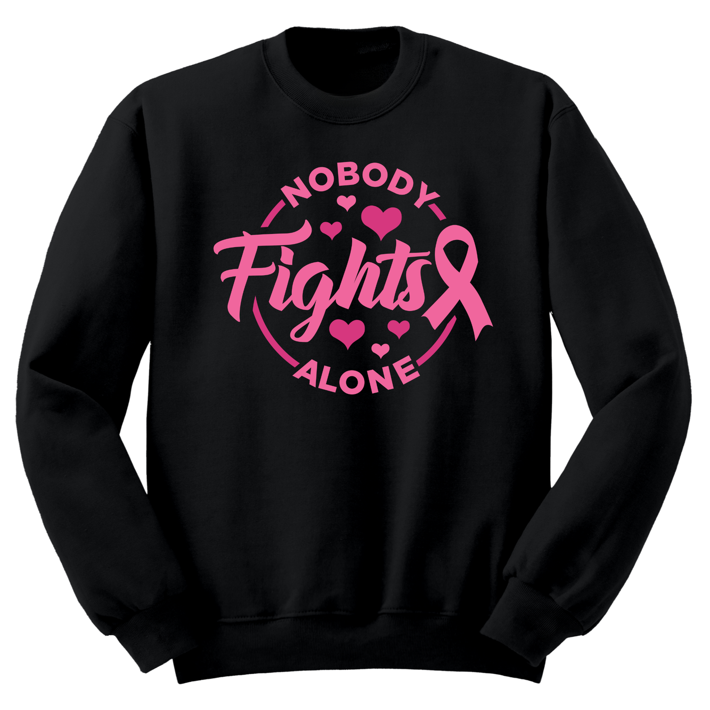 Nobody Fights Alone Breast Cancer Crewneck Sweater