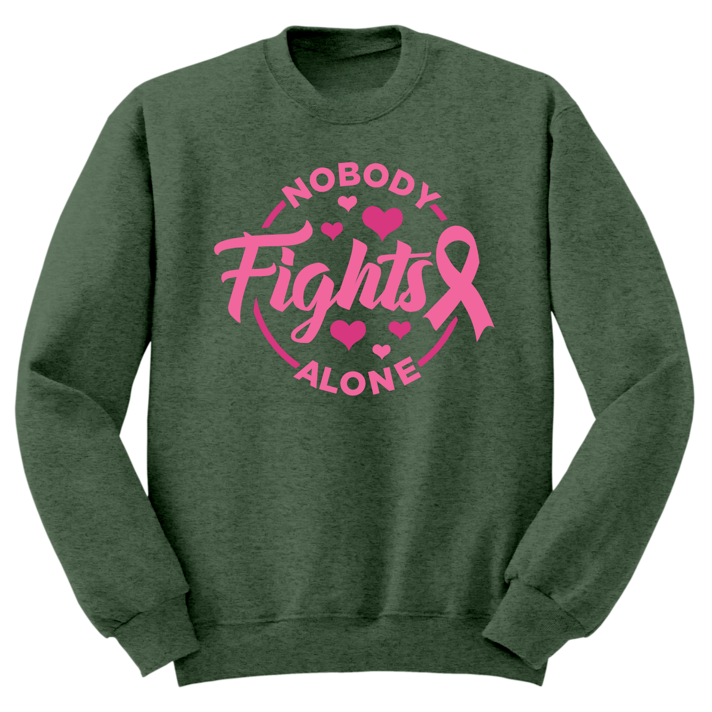 Nobody Fights Alone Breast Cancer Crewneck Sweater