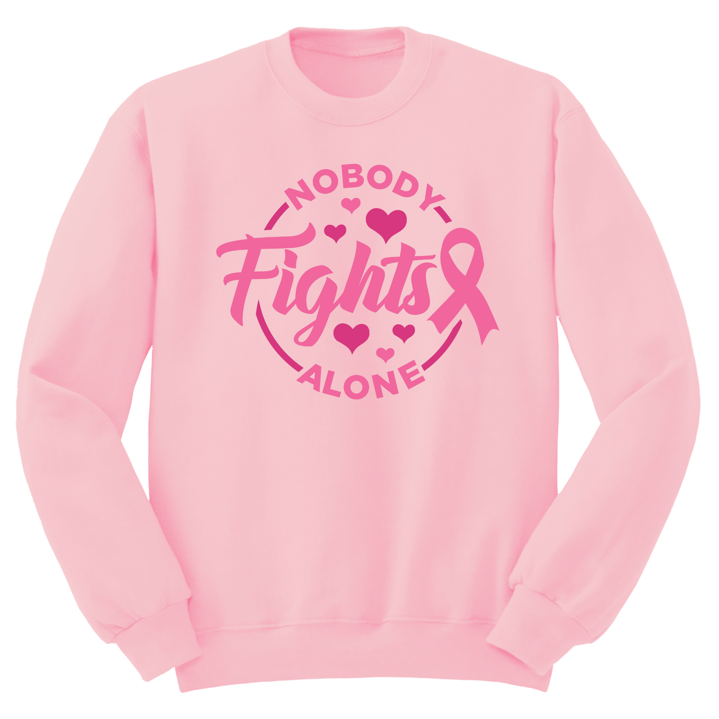 Nobody Fights Alone Breast Cancer Crewneck Sweater
