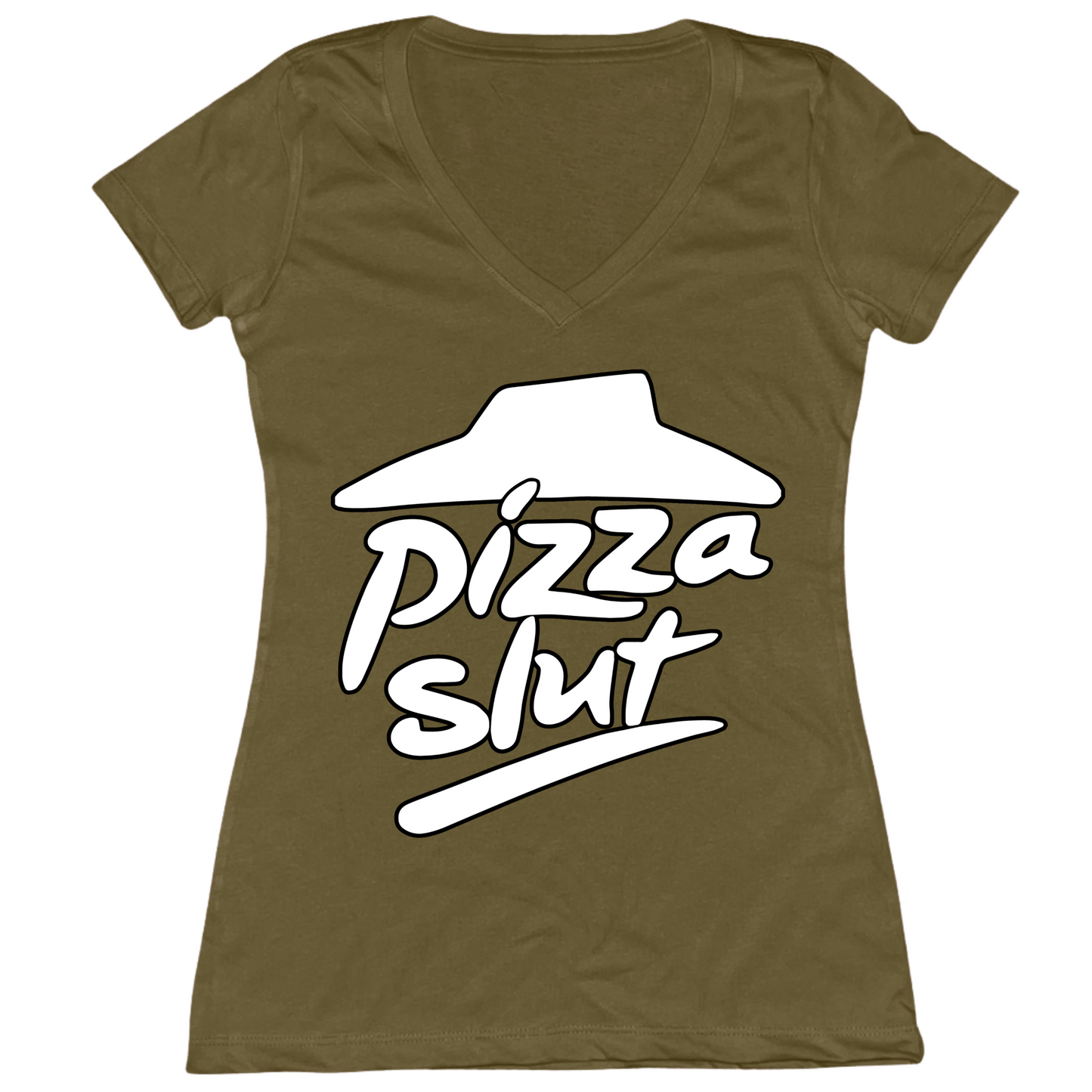 Pizza Slut Womens V-Neck Tee
