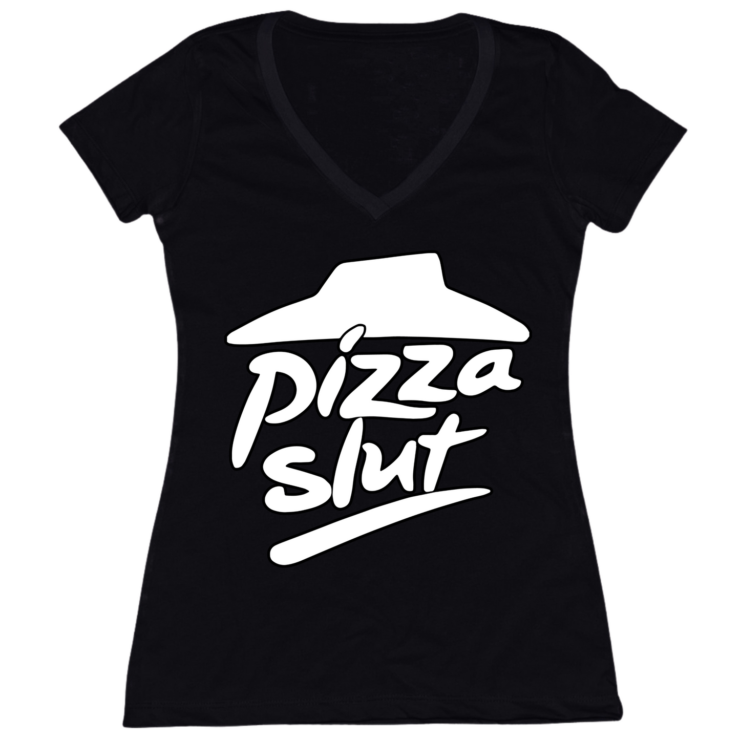Pizza Slut Womens V-Neck Tee