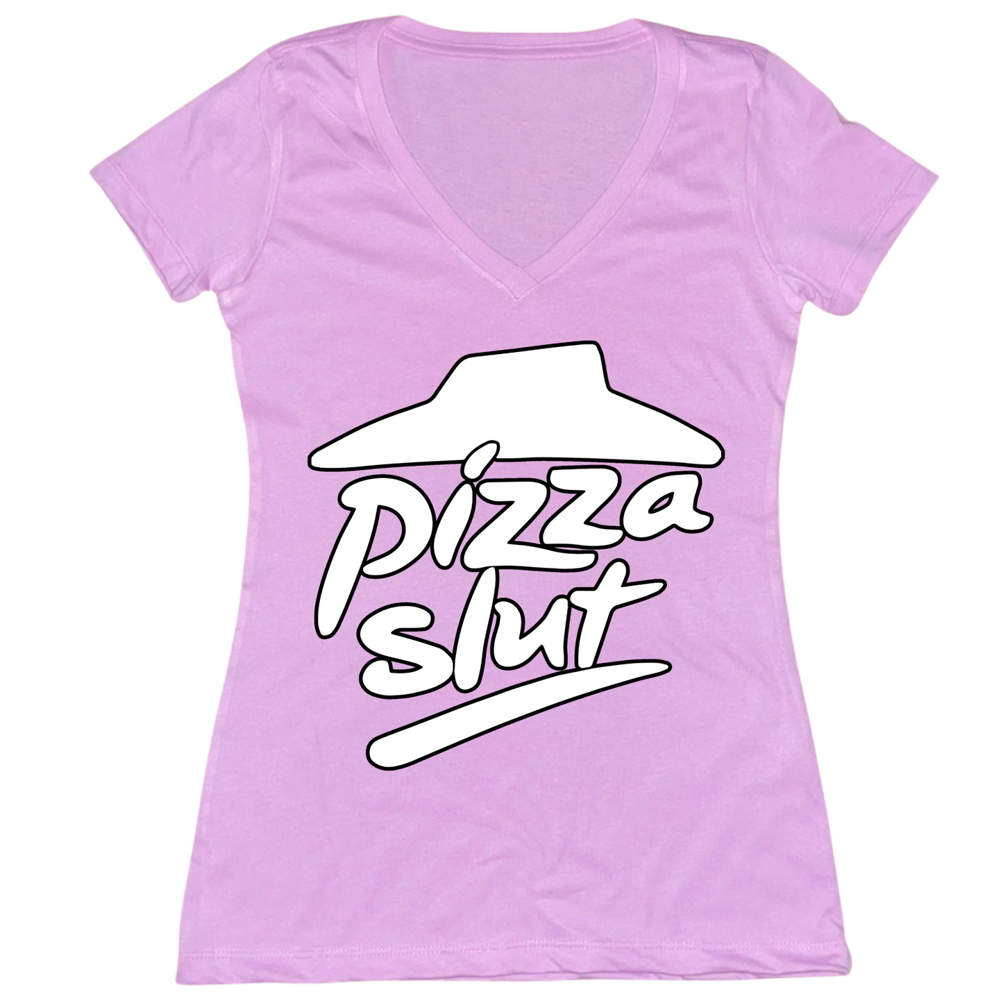 Pizza Slut Womens V-Neck Tee