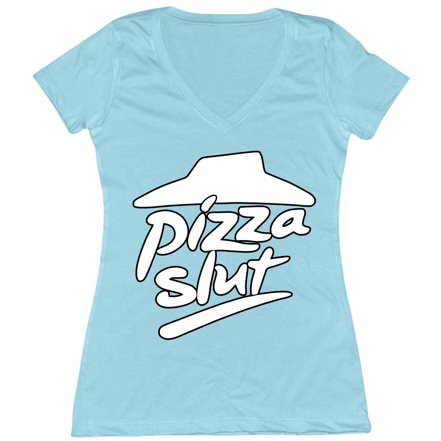 Pizza Slut Womens V-Neck Tee