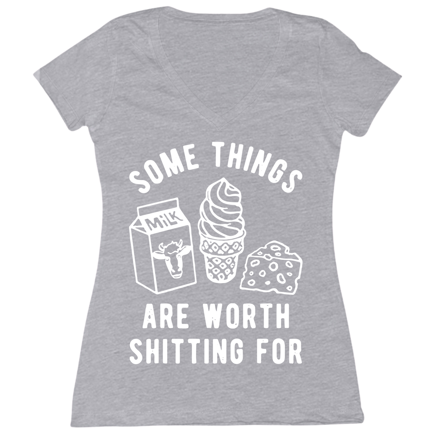 Some Things Worth Shitting For Womens V-Neck Tee