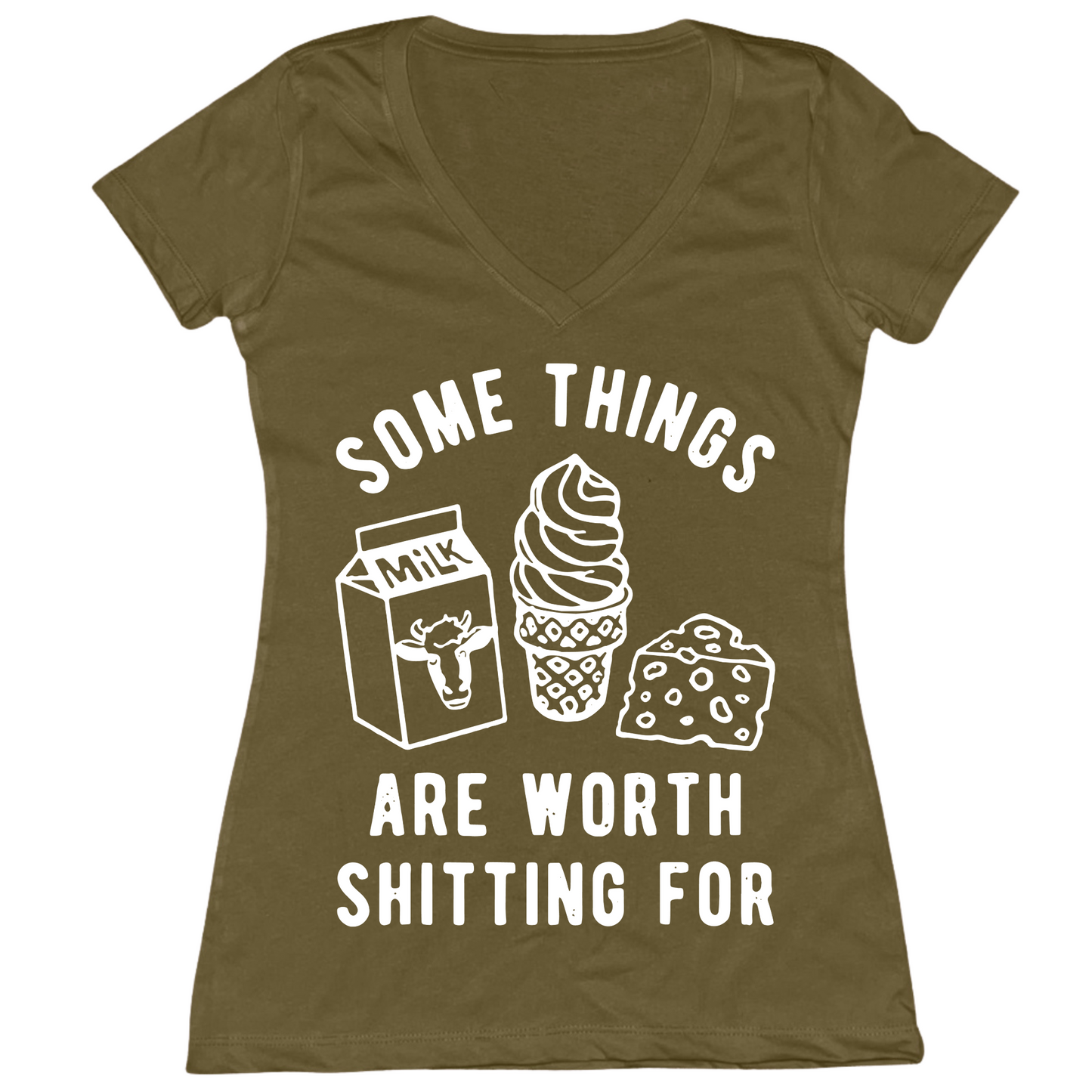 Some Things Worth Shitting For Womens V-Neck Tee