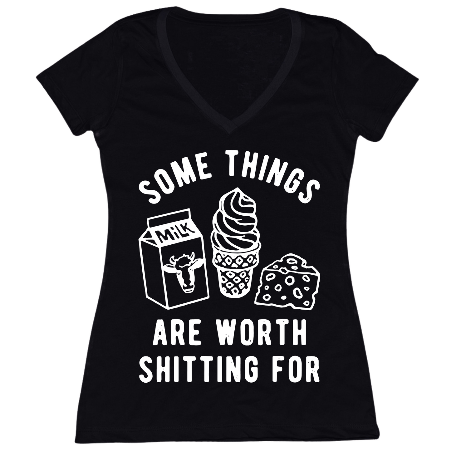 Some Things Worth Shitting For Womens V-Neck Tee
