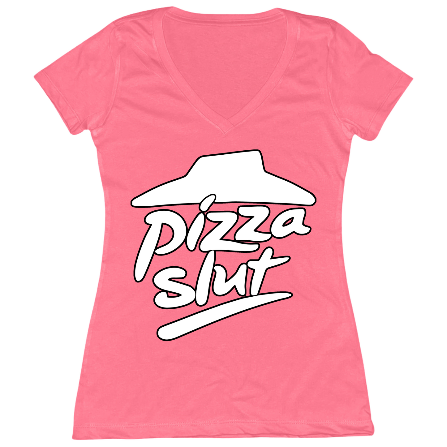 Pizza Slut Womens V-Neck Tee