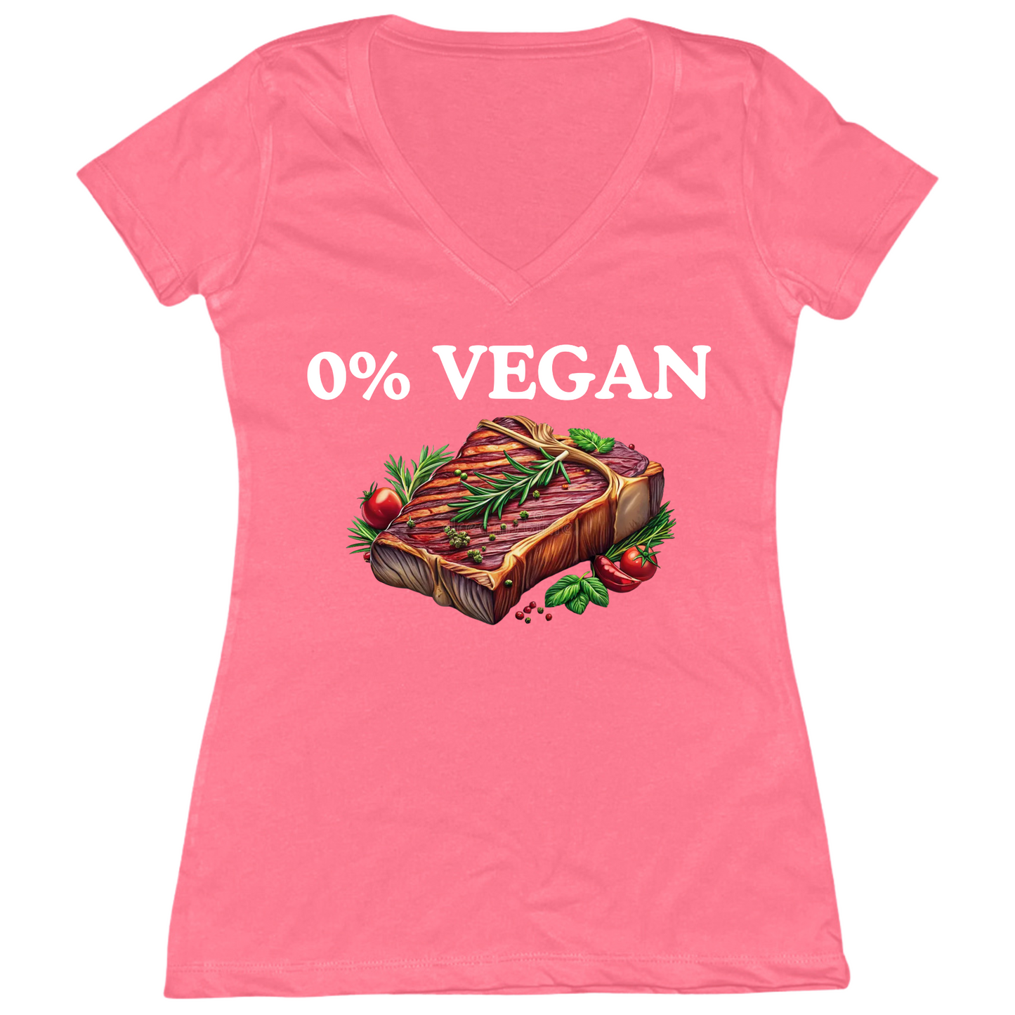 0% Vegan Womens V-Neck Tee