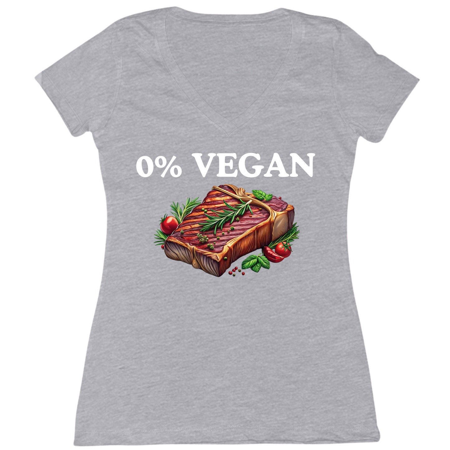 0% Vegan Womens V-Neck Tee