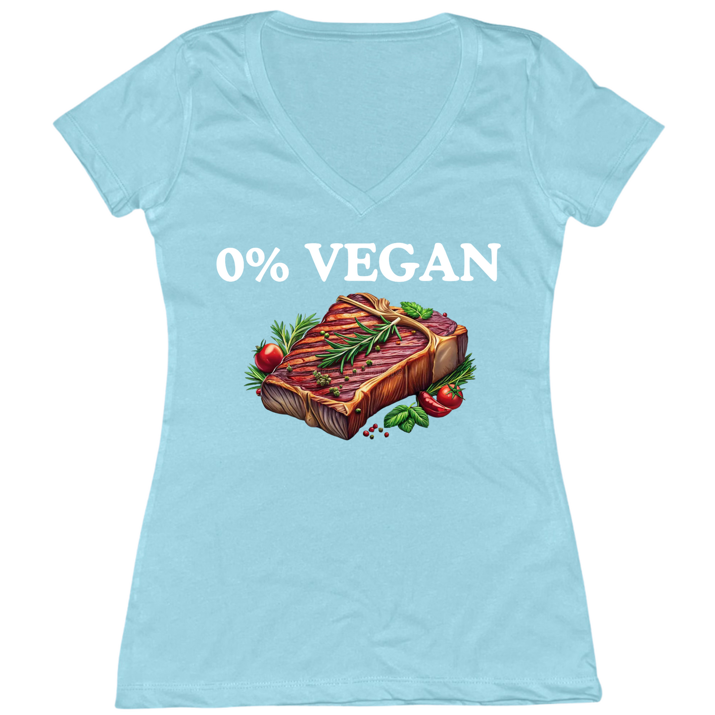 0% Vegan Womens V-Neck Tee