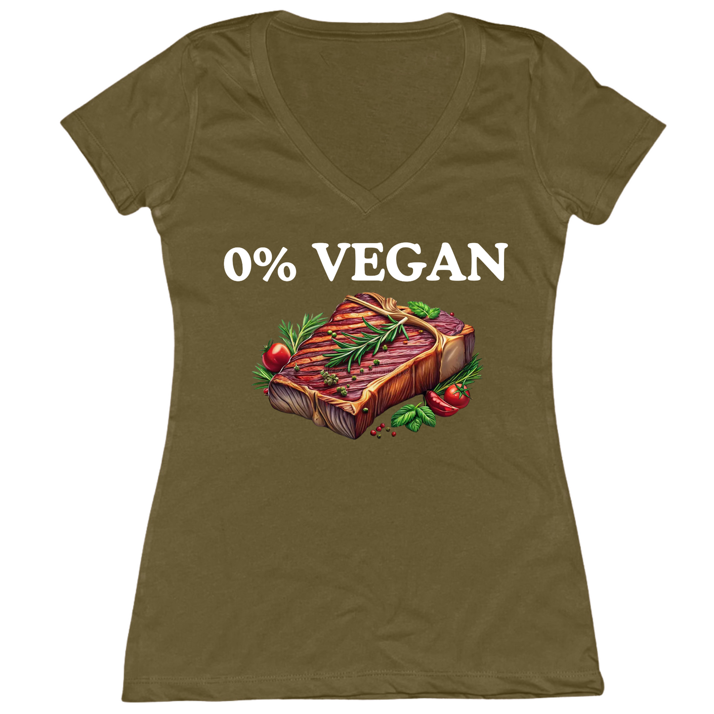 0% Vegan Womens V-Neck Tee