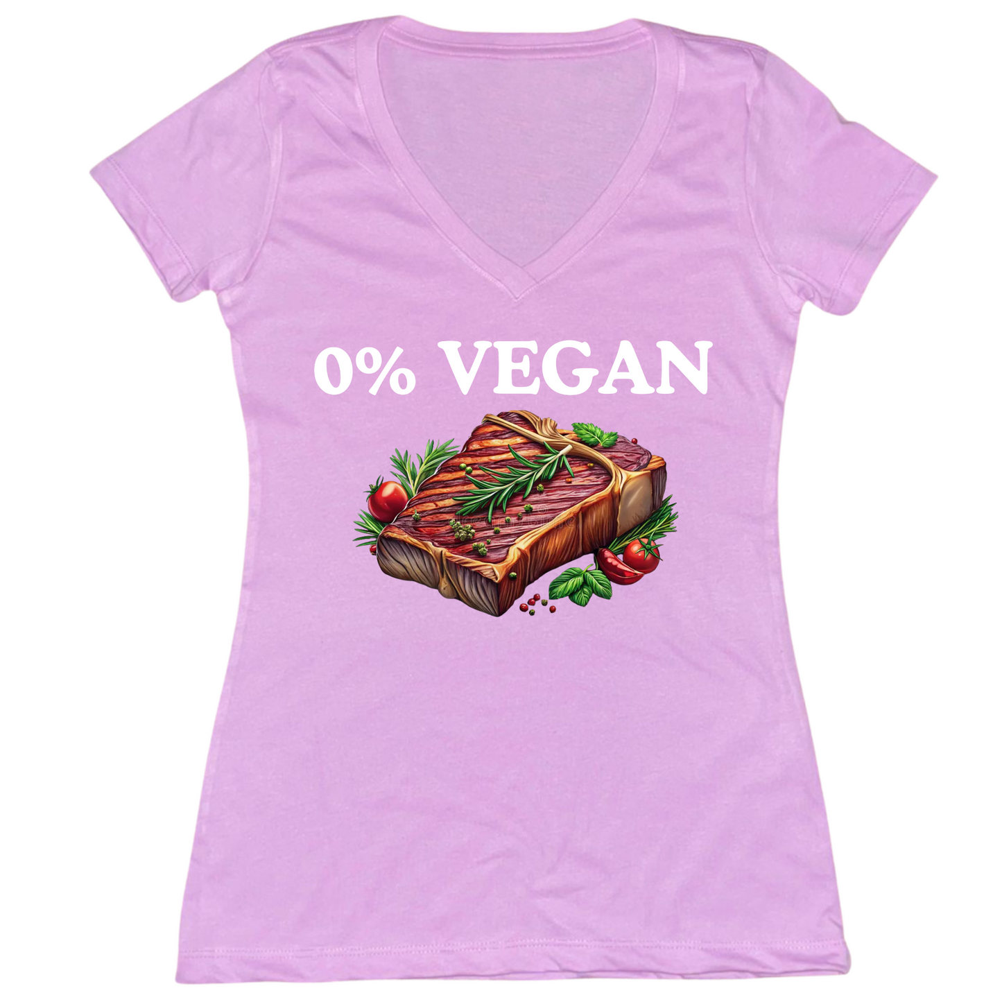 0% Vegan Womens V-Neck Tee