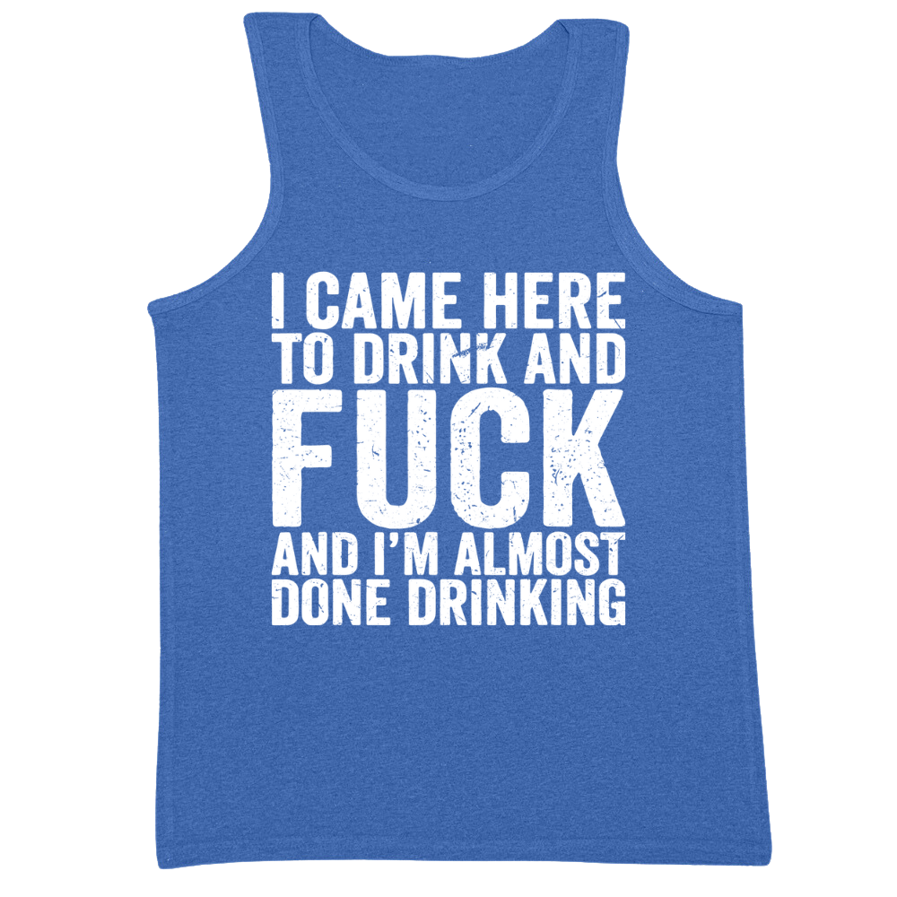 I Came Here To Drink And Fuck And Almost Done Drinking Mens Tank Top
