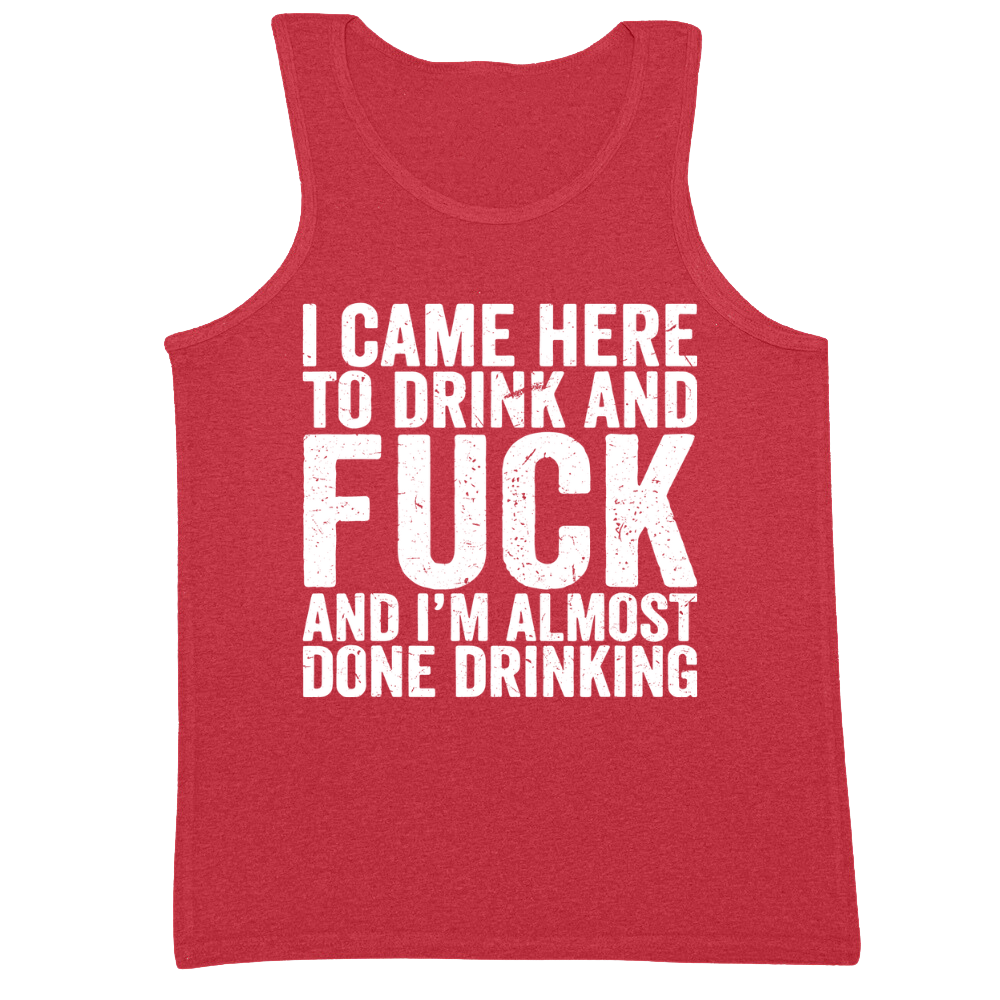 I Came Here To Drink And Fuck And Almost Done Drinking Mens Tank Top