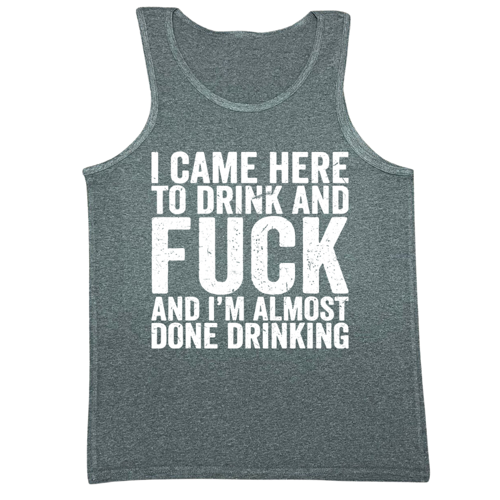 I Came Here To Drink And Fuck And Almost Done Drinking Mens Tank Top
