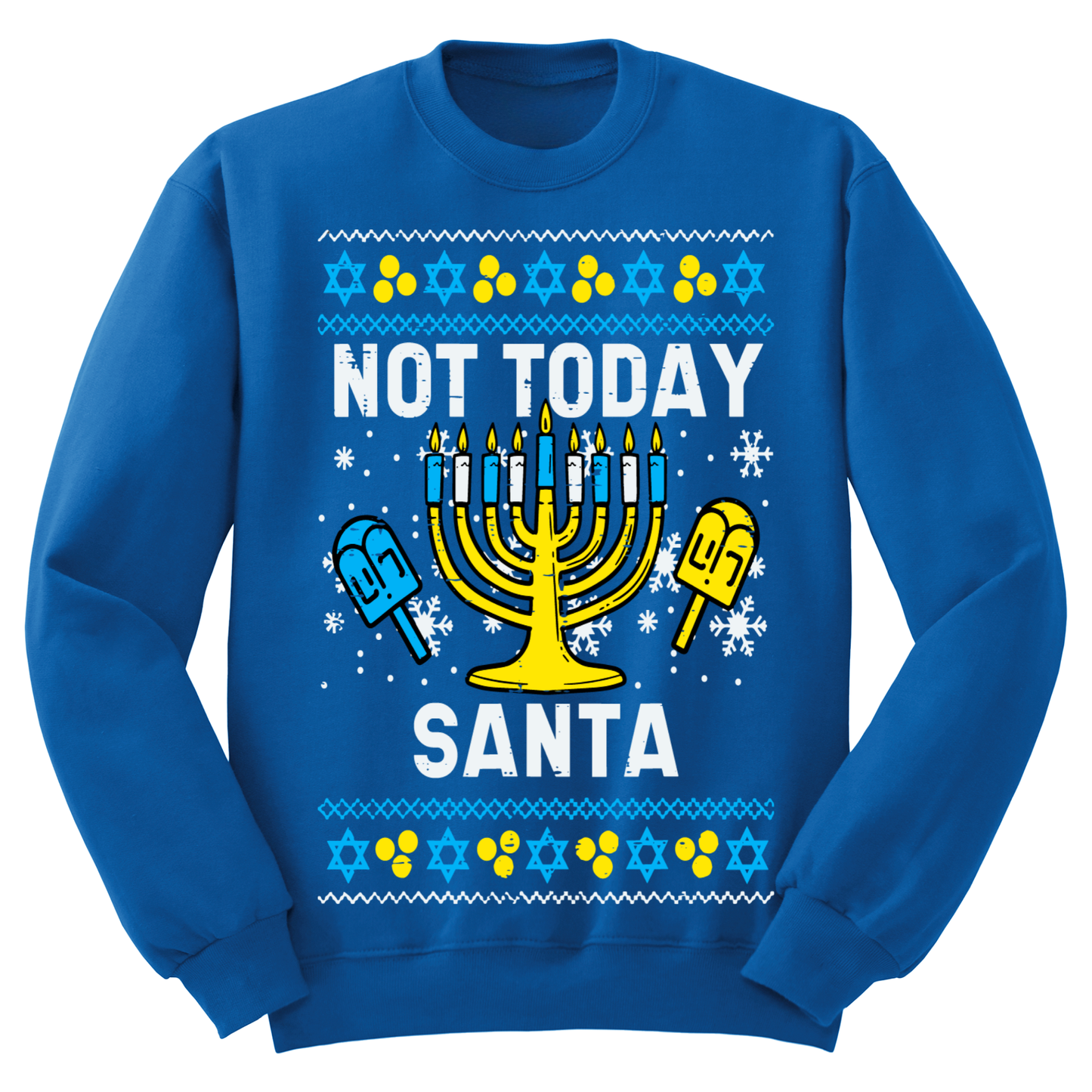 Ugly Hannukah Sweater Not Today Santa