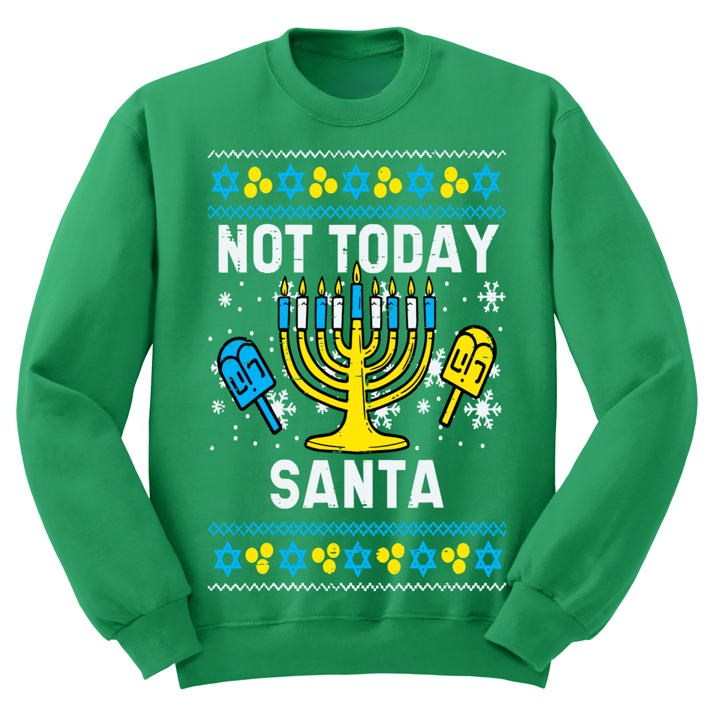 Ugly Hannukah Sweater Not Today Santa