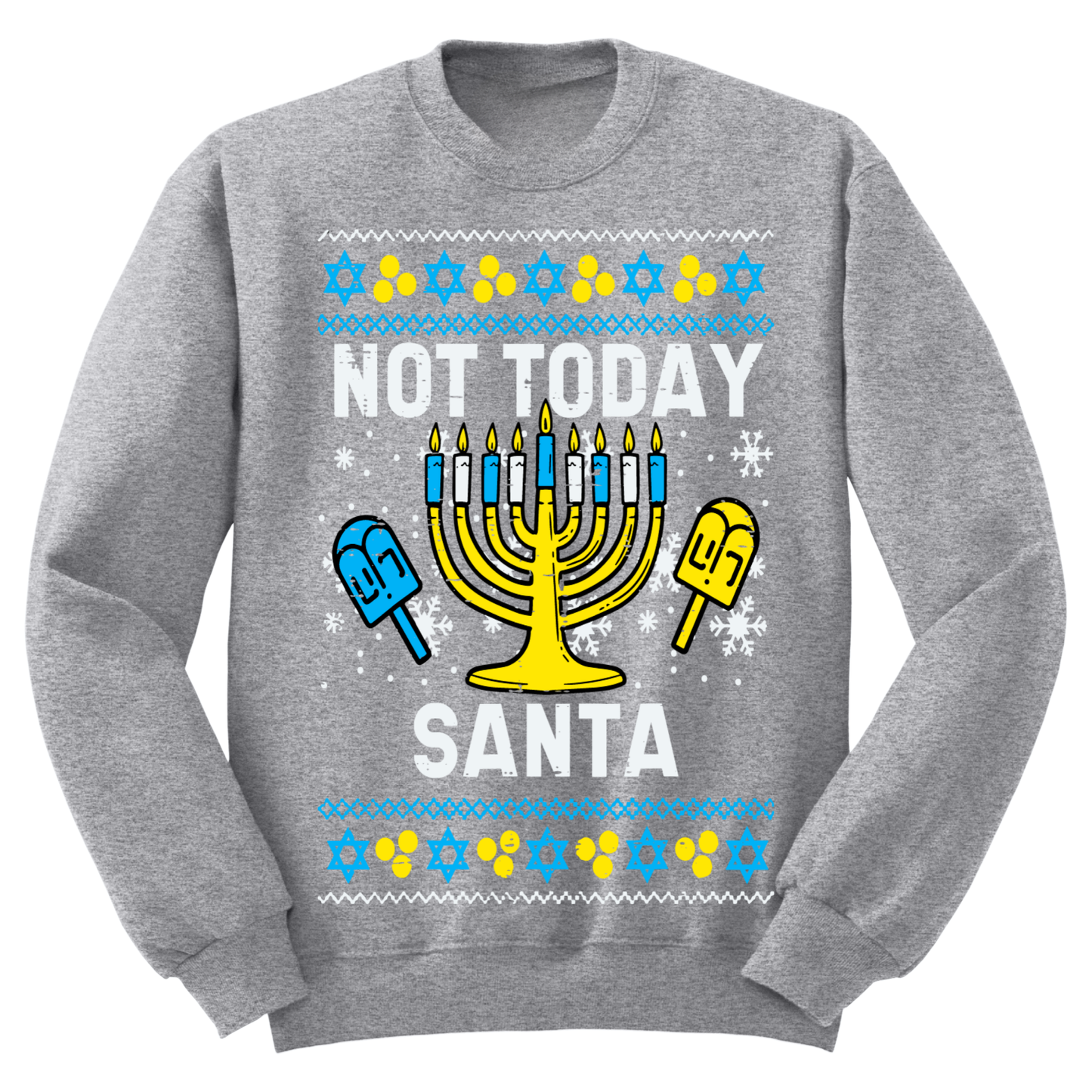 Ugly Hannukah Sweater Not Today Santa