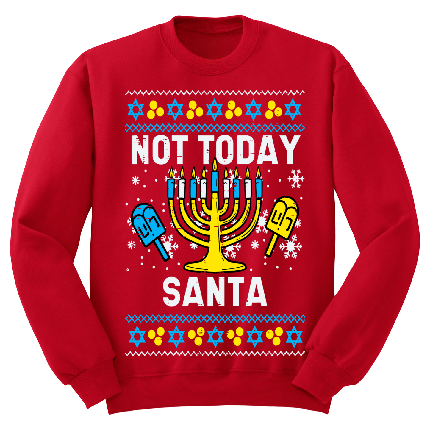 Ugly Hannukah Sweater Not Today Santa