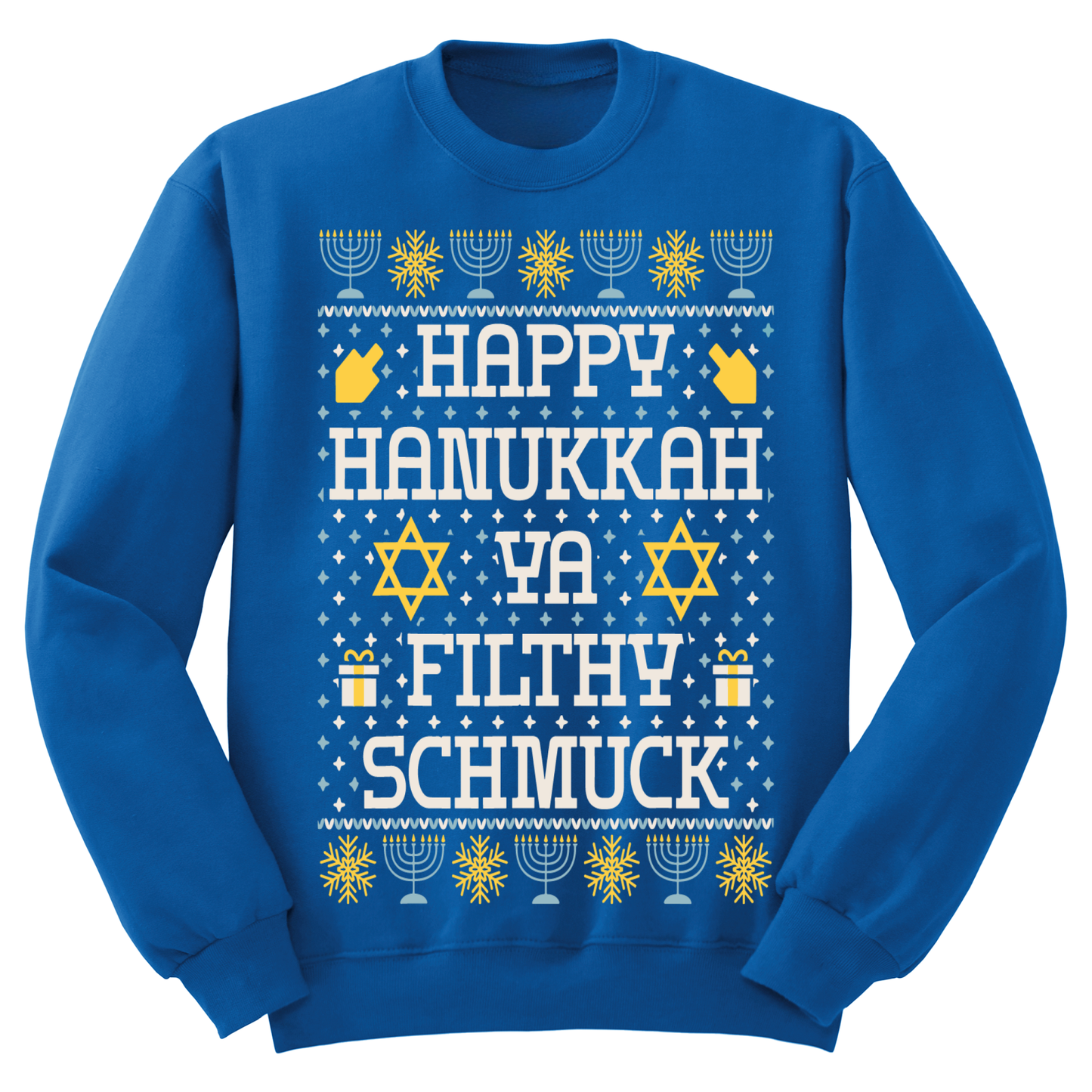 Ugly Hannukah Sweater Happy Hanukkah Filthy Schmuck