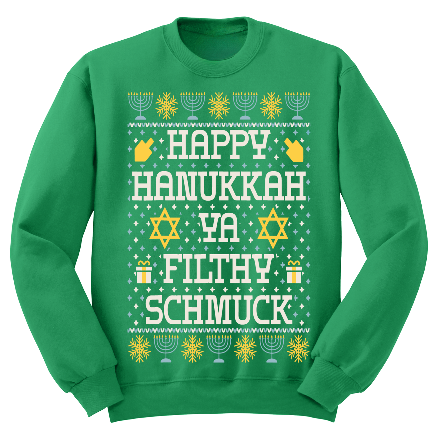 Ugly Hannukah Sweater Happy Hanukkah Filthy Schmuck