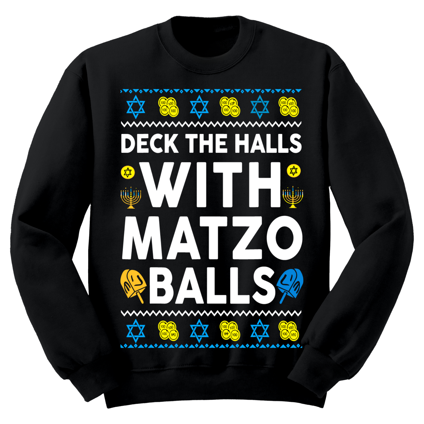 Ugly Hannukah Sweater Deck The Halls With Matzo Balls