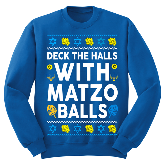 Ugly Hannukah Sweater Deck The Halls With Matzo Balls