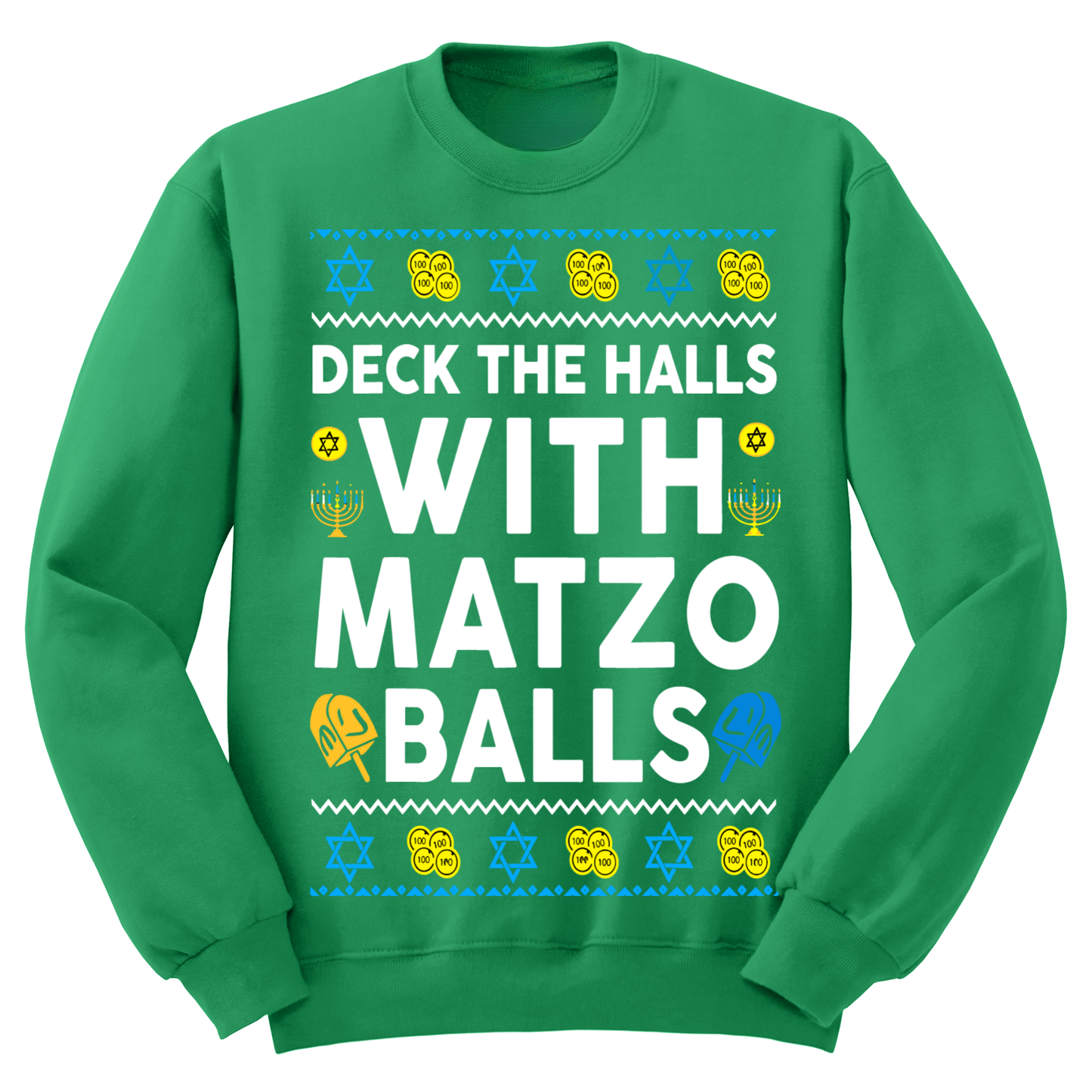 Ugly Hannukah Sweater Deck The Halls With Matzo Balls