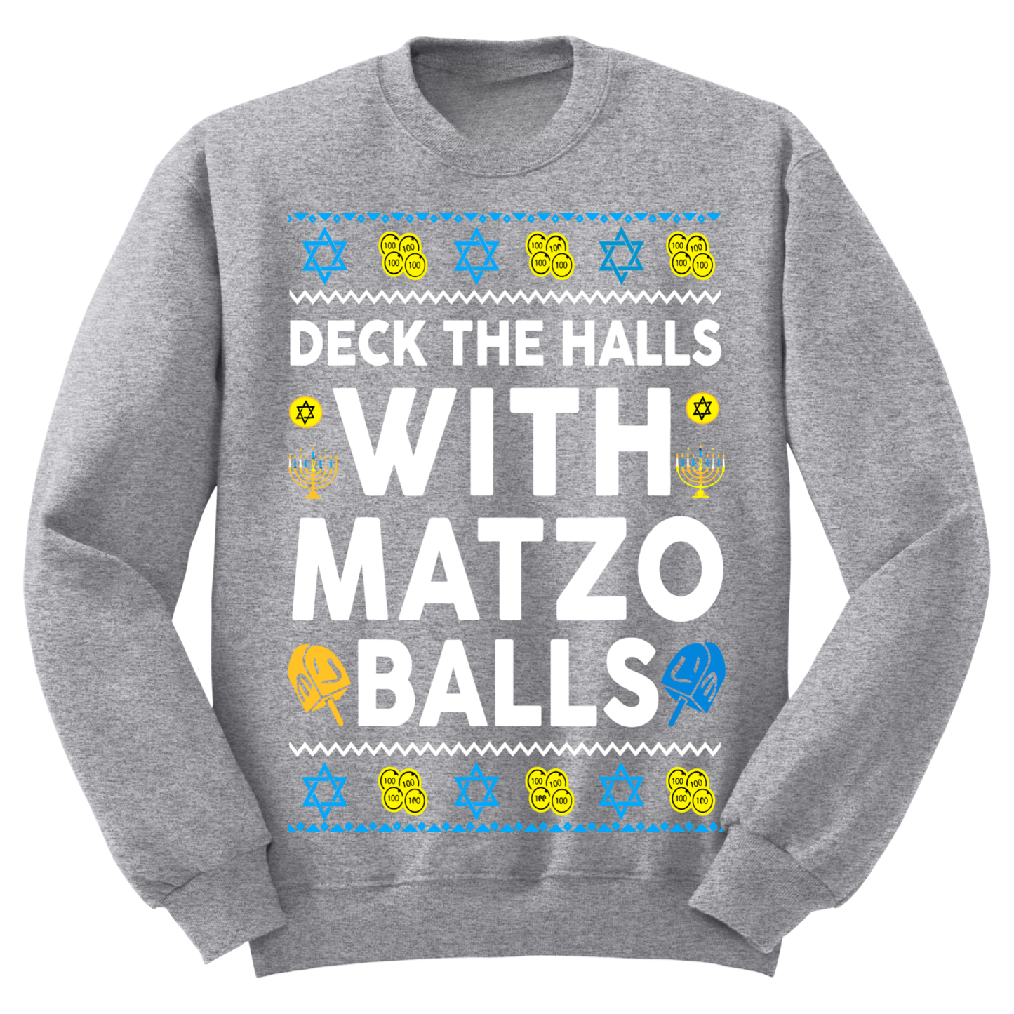 Ugly Hannukah Sweater Deck The Halls With Matzo Balls