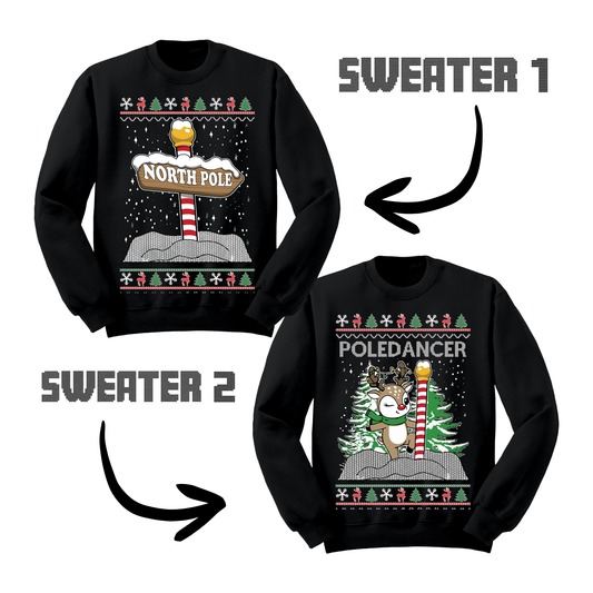 Couples Ugly Christmas Sweater North Pole Dancer Sweatshirts