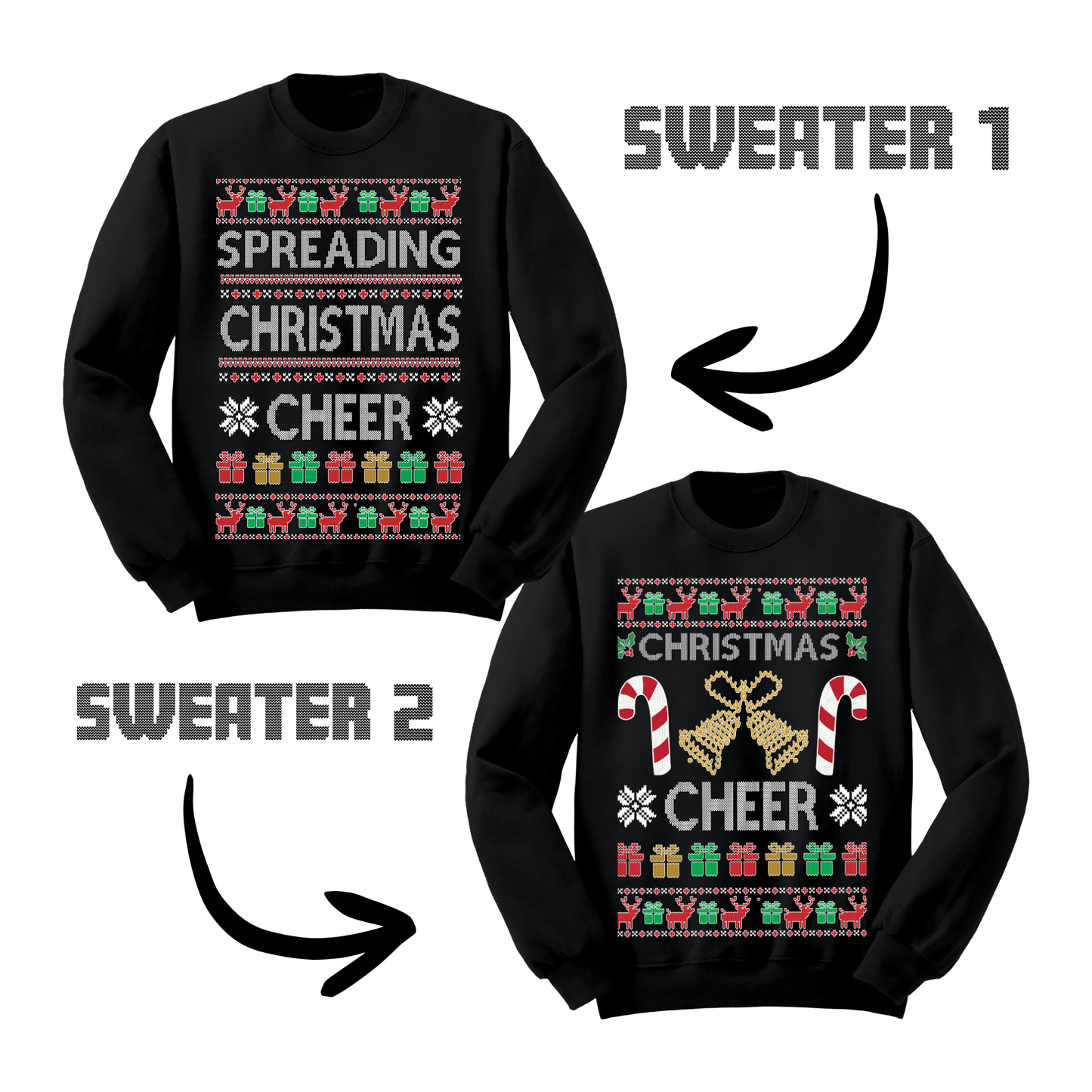 Couples Ugly Christmas Sweater Spreading Christmas Cheer