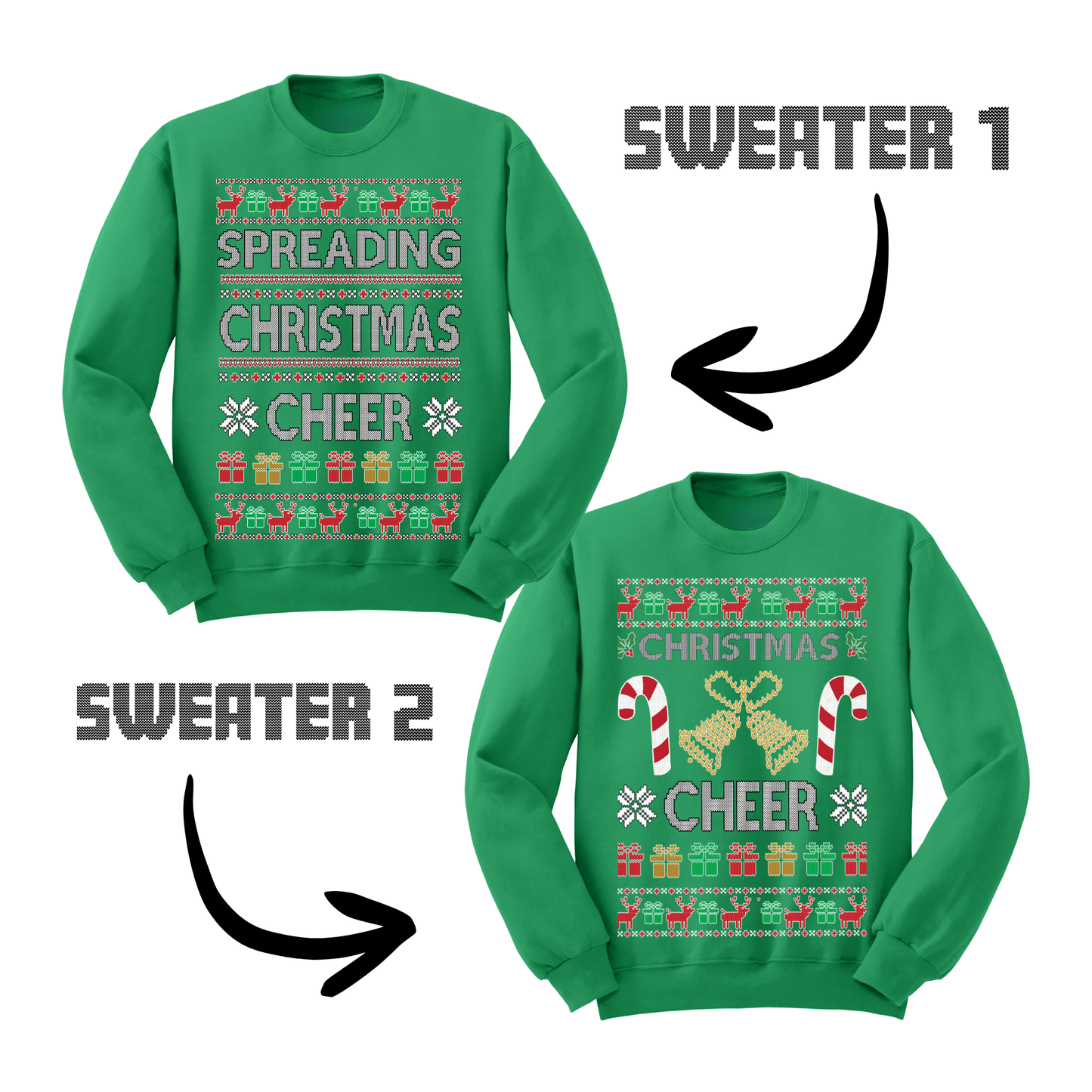 Couples Ugly Christmas Sweater Spreading Christmas Cheer