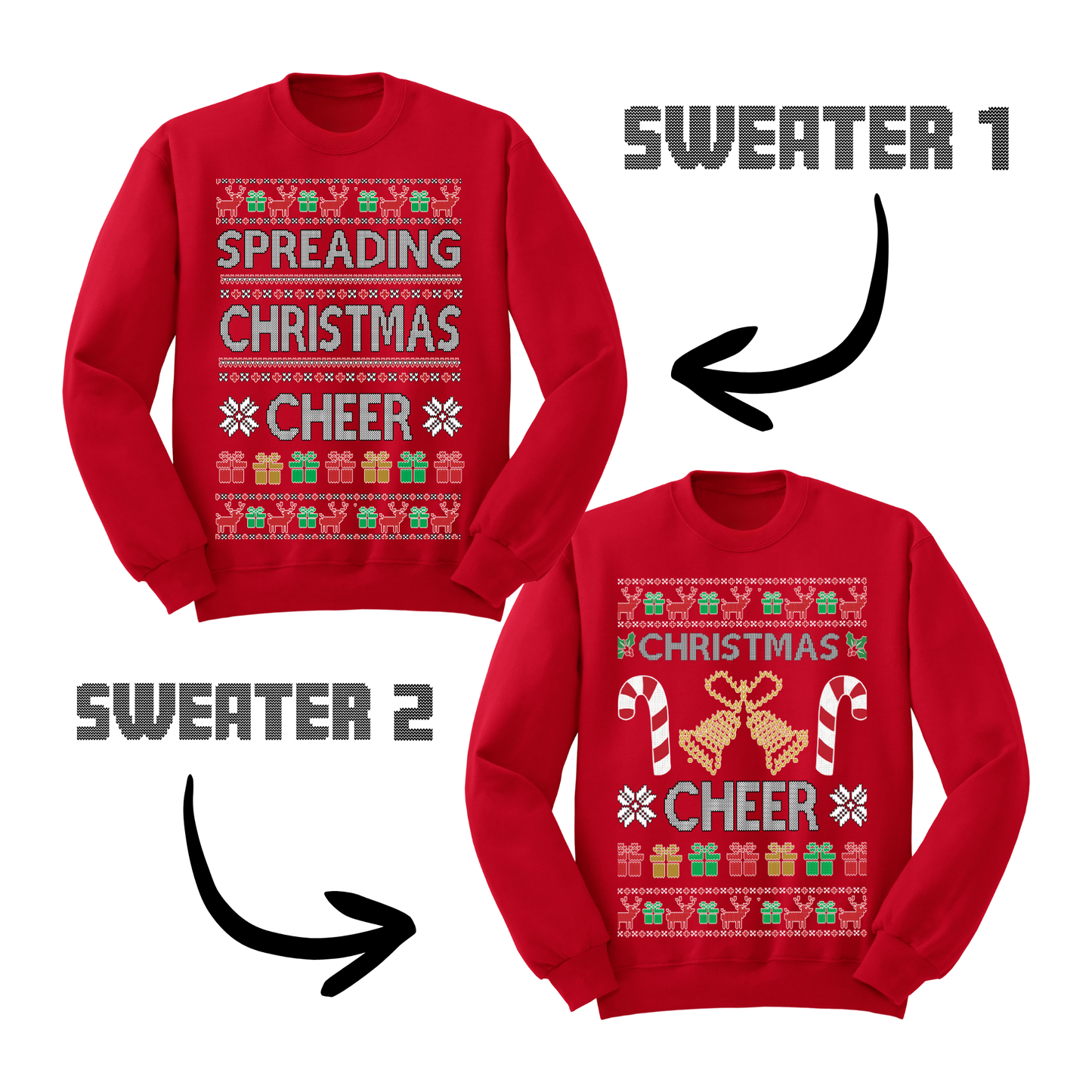 Couples Ugly Christmas Sweater Spreading Christmas Cheer