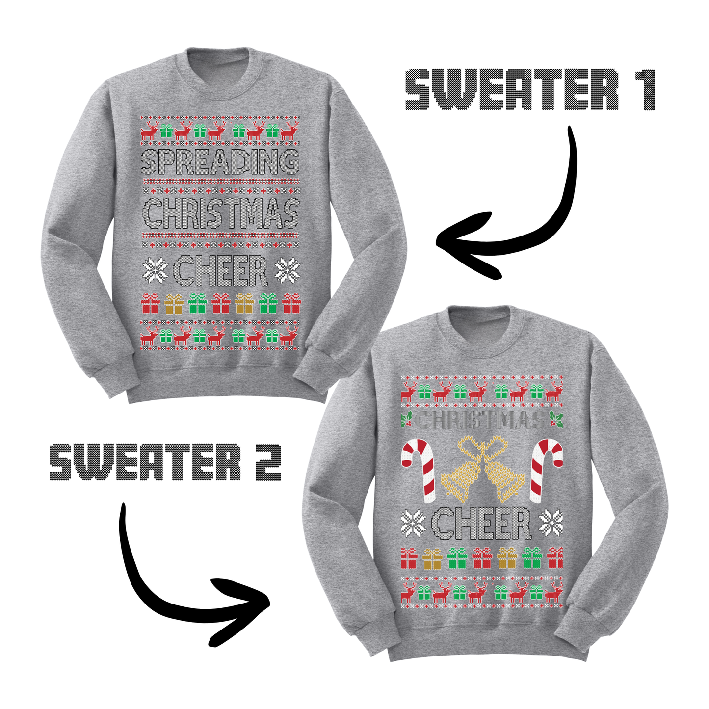 Couples Ugly Christmas Sweater Spreading Christmas Cheer
