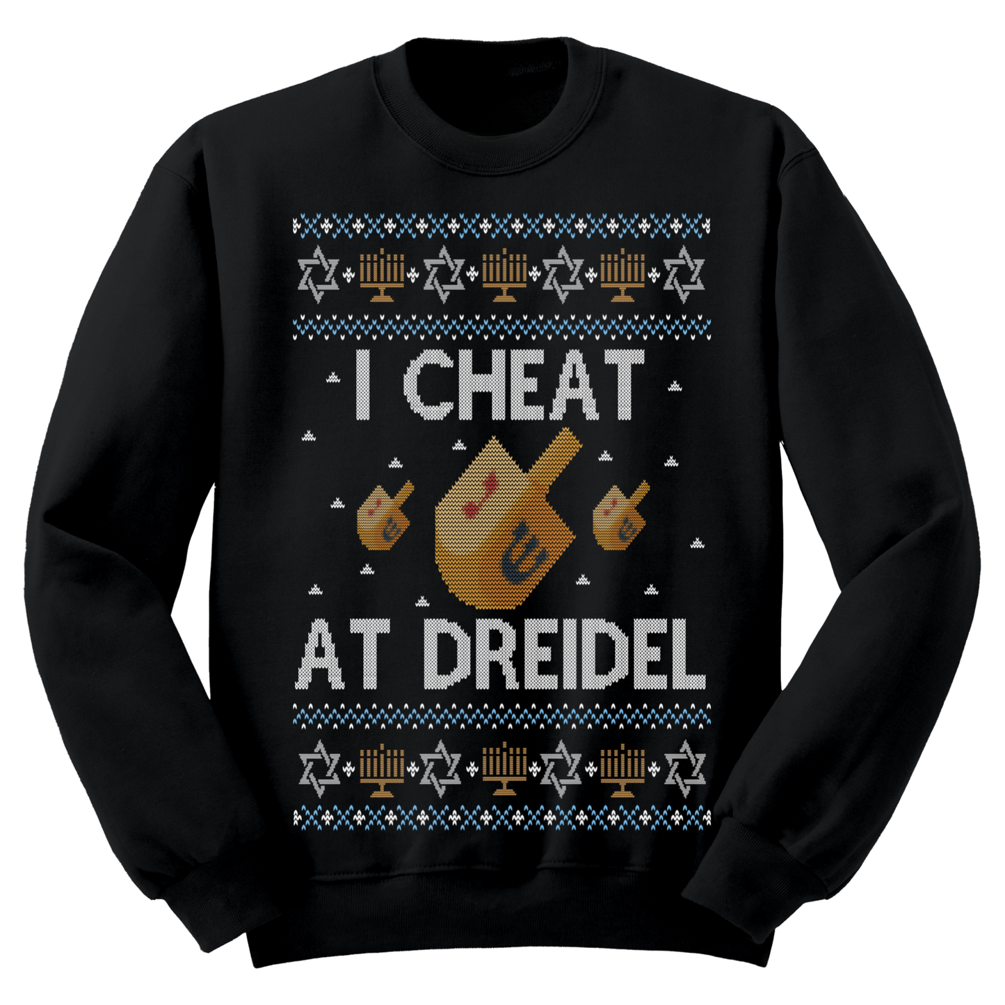 Ugly Hannukah Sweater I Cheat At Dreidel
