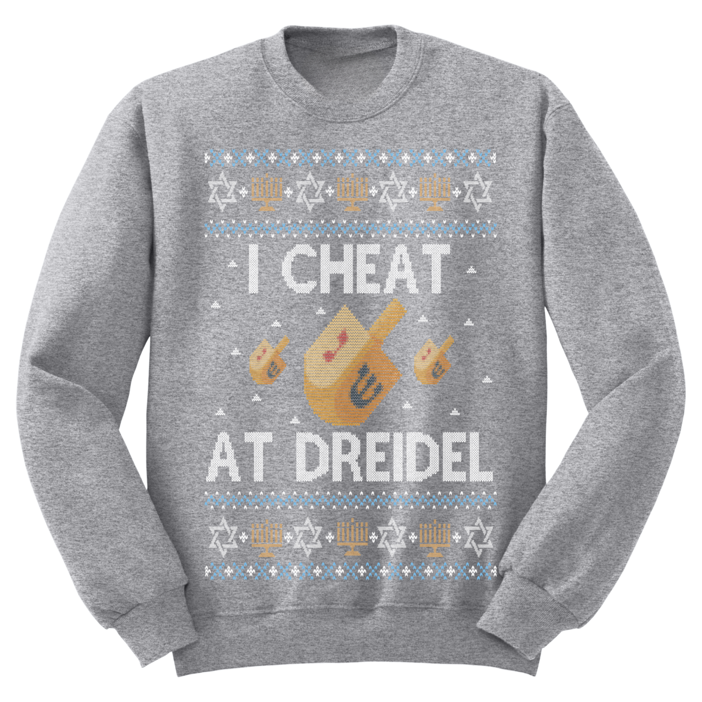 Ugly Hannukah Sweater I Cheat At Dreidel