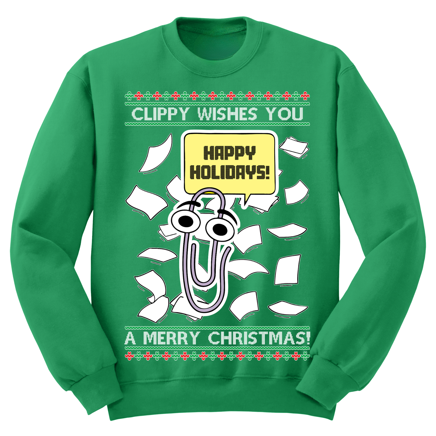 Ugly Christmas Sweater Clippy Merry Christmas