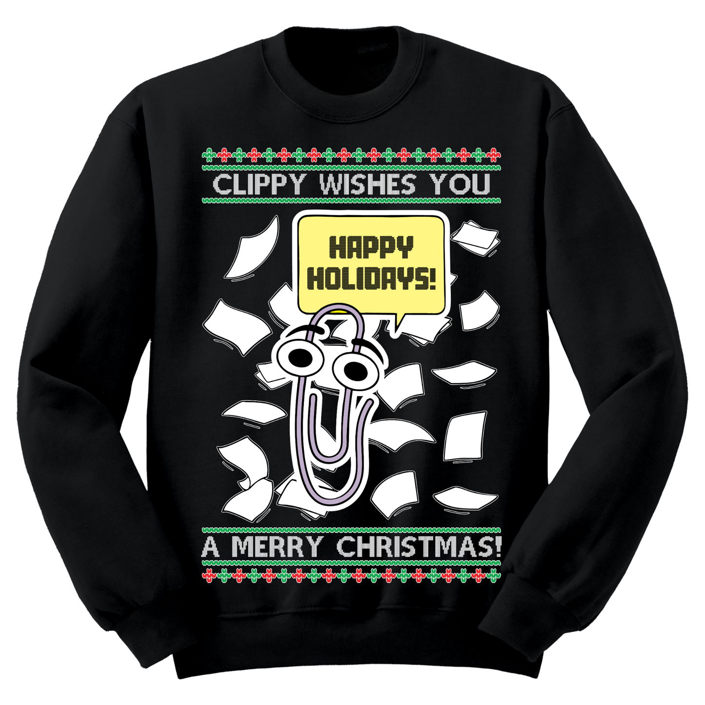 Ugly Christmas Sweater Clippy Merry Christmas