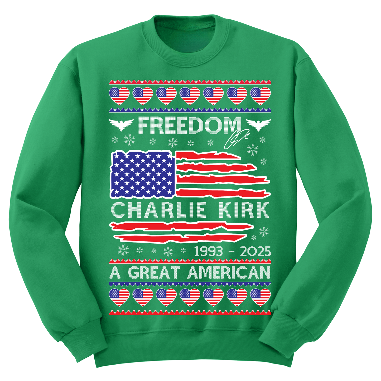 Ugly Christmas Sweater Freedom Charlie Kirk