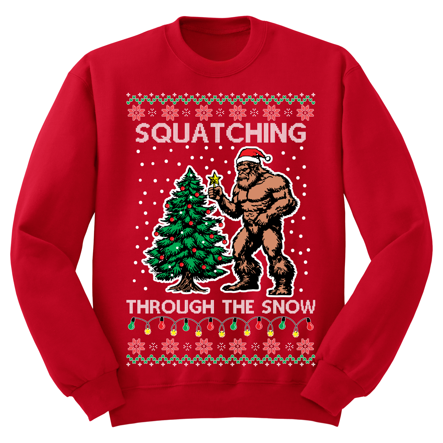 Ugly Christmas Sweater Squatch Through The Snow