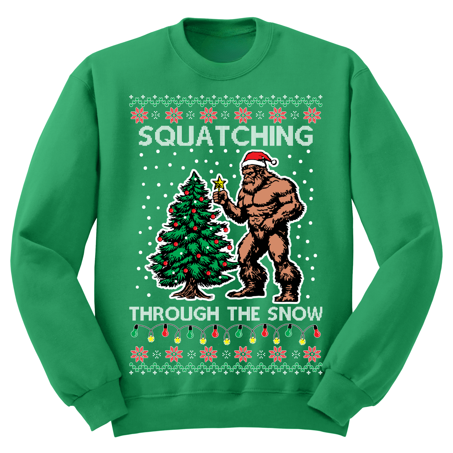 Ugly Christmas Sweater Squatch Through The Snow