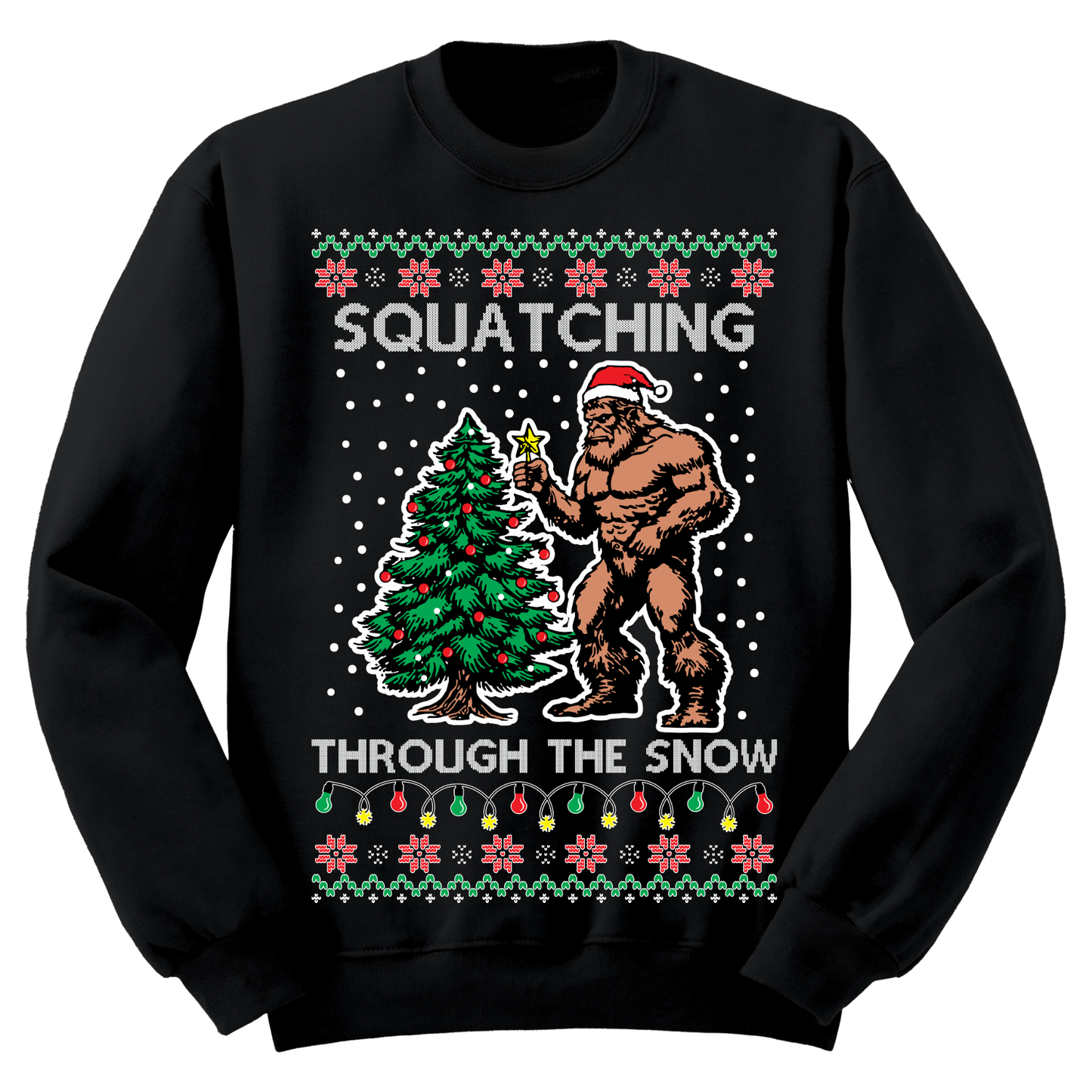 Ugly Christmas Sweater Squatch Through The Snow