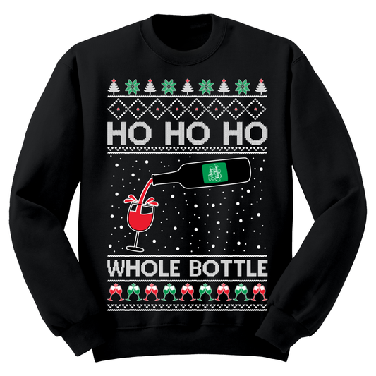 Ugly Christmas Sweater Ho Ho Whole Bottle Wine