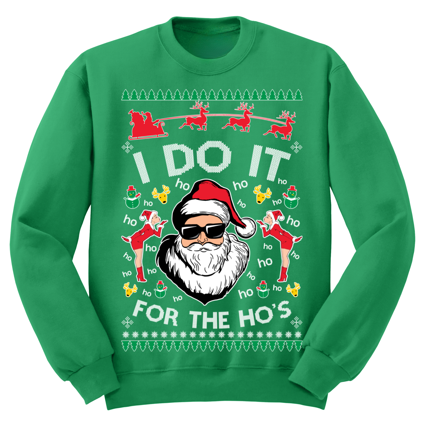 Ugly Christmas Sweater I Do It For The Ho's