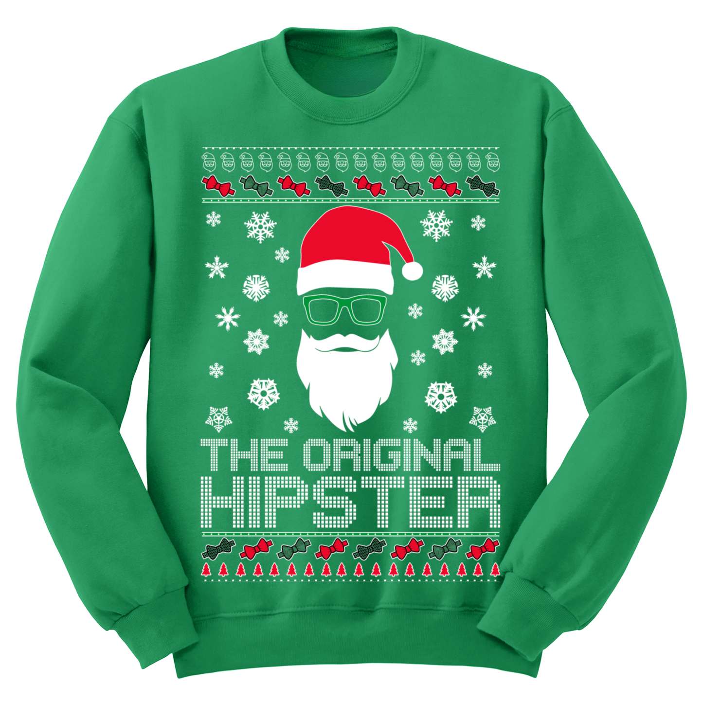 Ugly Christmas Sweater Santa Original Hipster