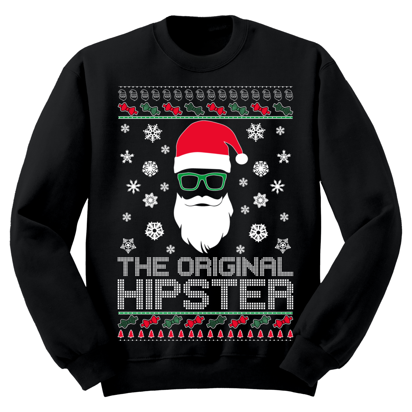 Ugly Christmas Sweater Santa Original Hipster