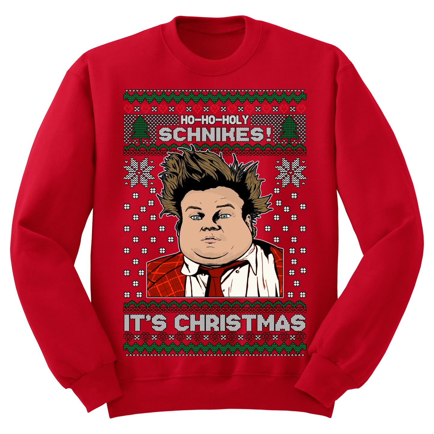 Ugly Christmas Sweater Holy Schnikes Tommy Boy